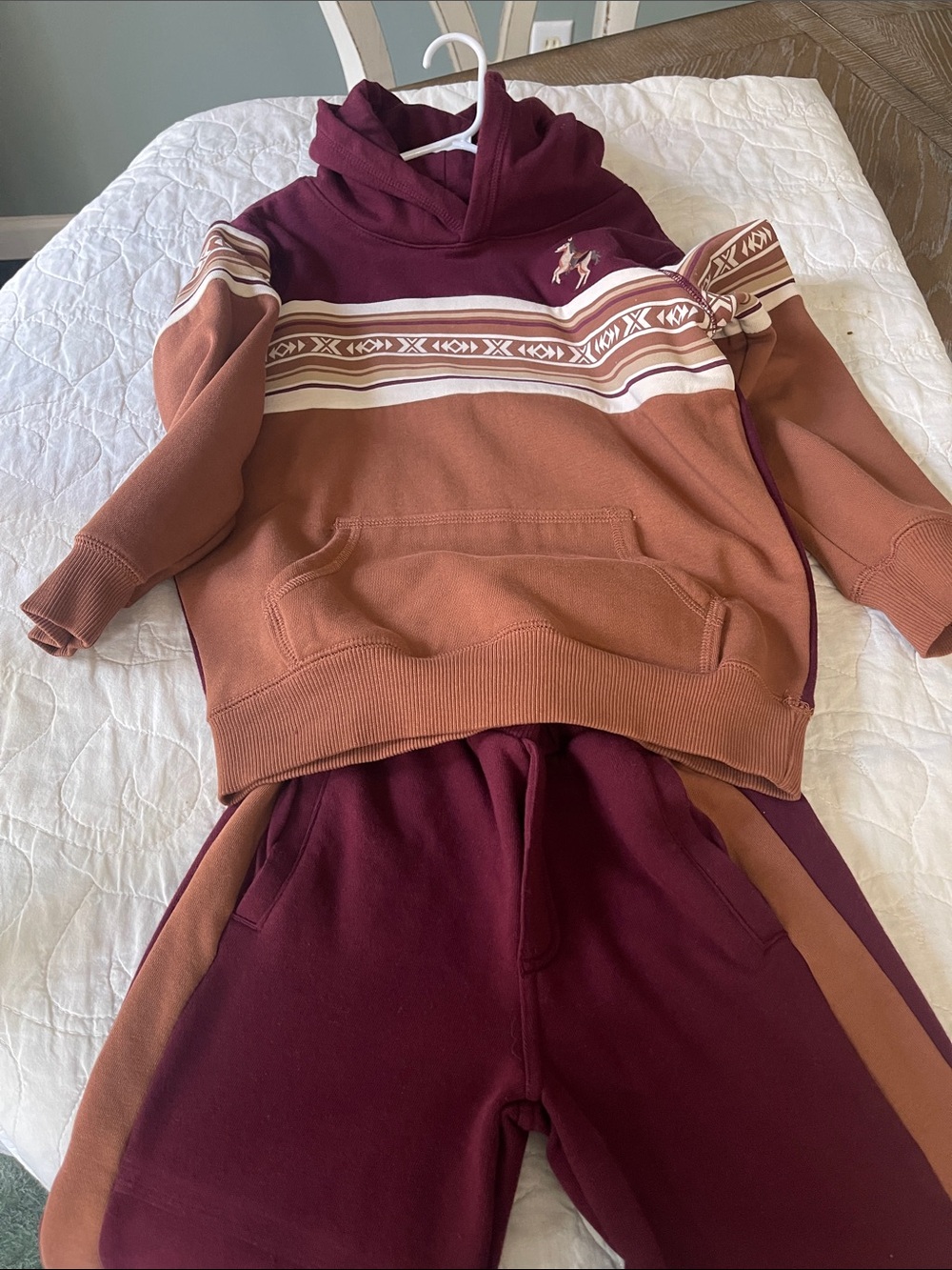 Gymboree Maroon & Rust Hoodie Sweatshirt and pants Set